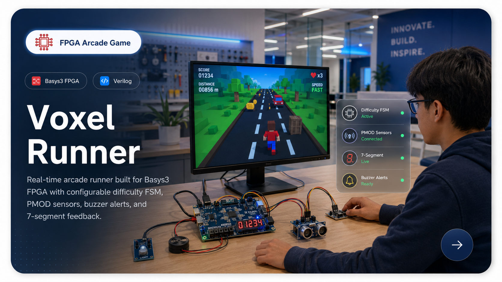 Voxel Runner &mdash; FPGA Arcade Game